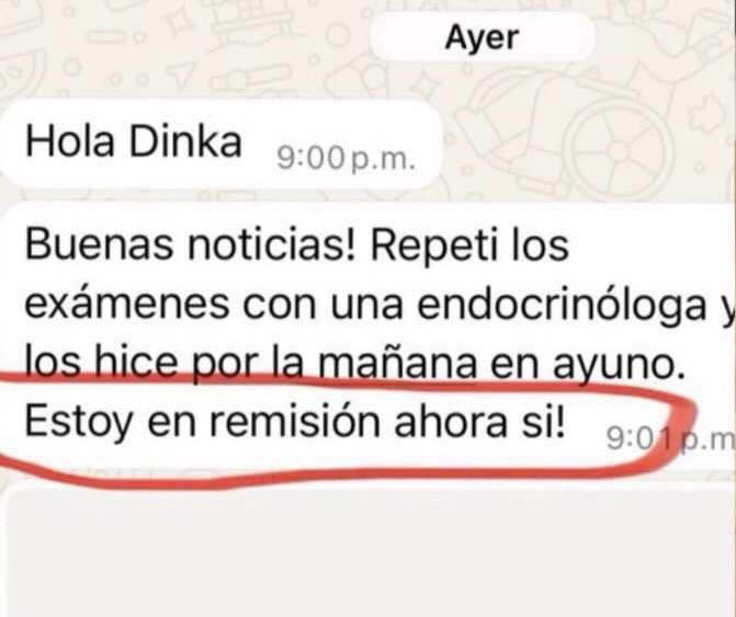 Testimonio real de alumna, remisión confirmada