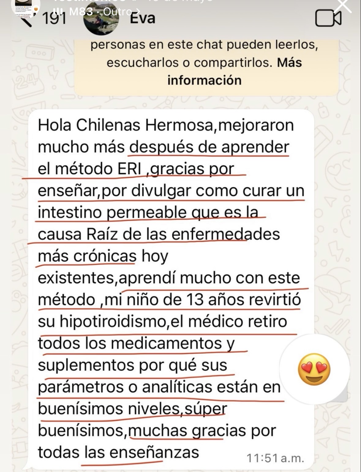 Testimonio real de alumna — Eva, método ERI